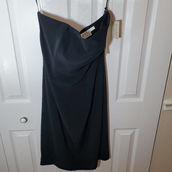 Oleg Cassini Black Strapless Cocktail Dress Size 12 NWT - Picture 1 of 14